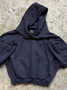 POPFLEX Navy Blue Hoodie Sweatshirt S/M cropped sweatshirt so cute